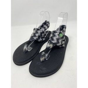 Sanuk YOGA SLING‎ Womens Sandals 1100694 Black Chevron Size 8